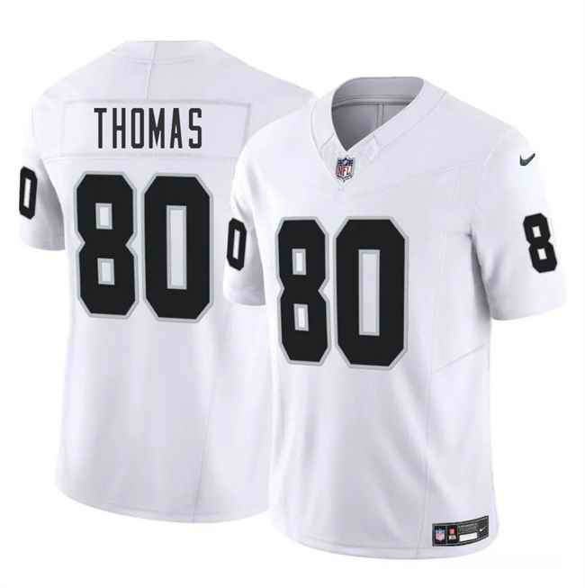 Men's Las Vegas Raiders #80 Ian Thomas White 2025 F.U.S.E. Vapor Stitched Football Jersey